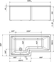 Акриловая ванна Marka One Linea 165x85 L