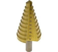 Сверло ступенчатое (9-36 мм; HSS; шаг 3 мм) Чеглок 17-01-936