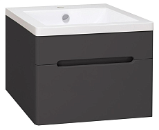 Тумба с раковиной Runo Парма 60 см 1 ящик, графит