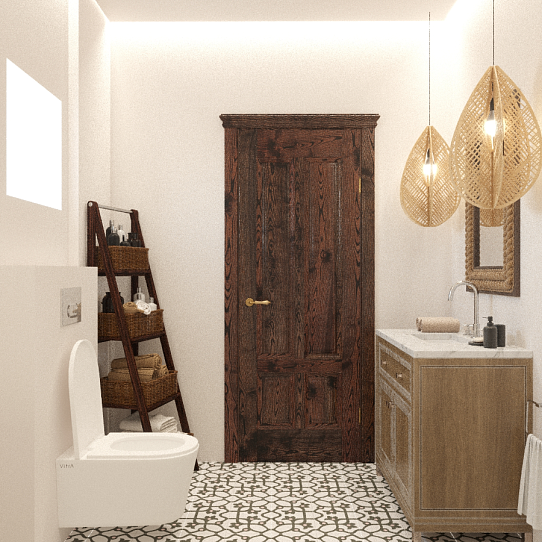 Дизайн-проект ванной комнаты "Эстетика акварельных узоров"