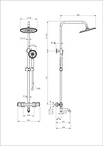 Душевая стойка Wonzon&Woghand Stay 1 WW-B3051-A1-CR термостат, хром