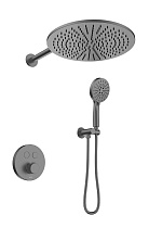 Душевой набор Black&White Gravity GH-9301-GM термостат, оружейная сталь