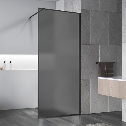 Душевая перегородка Vincea Walk-In VSW-1HP900GFB 90x200 черный матовый, матовое тонированное