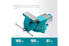 Стальные слесарные тиски Сибин 100 мм 3244-100