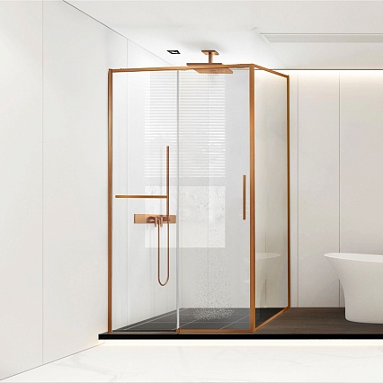 Душевой уголок Vincea Слим Софт (Slim Soft) VSR-1SS9012CLBC 120x90 брашированная медь, стекло прозрачное