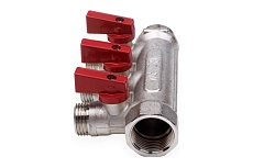 Резьбовой коллектор с кранами Aqualink вн-нар 3/4, 1/2х4 2426