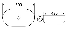 Раковина BelBagno BB1084-H301 60 см, черный матовый