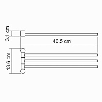 Полотенцедержатель WasserKRAFT Exter K-1533 тройной, светлая бронза