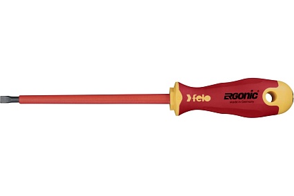 Диэлектрическая отвертка Felo Ergonic 6,5х1,2х150 плоская шлицевая 41306590