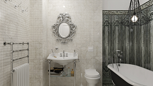 Дизайн-проект ванной комнаты "Роскошная готика".