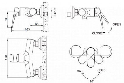 Смеситель для душа Bravat Eler F9191238CP-01-RUS хром