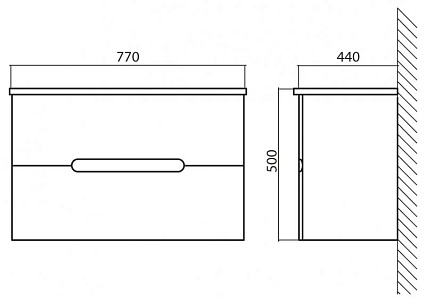 Тумба с раковиной BelBagno Luxury/Soft 80 см Bianco Lucido