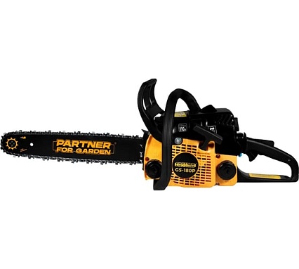 Бензопила Partner For Garden GS-180 / GS-180 P (бензиновая 1.5 л.с, мощность 2 кВт, объем двигателя 49,3 см3 , длина шины 16" - 40 см) ШК 5581