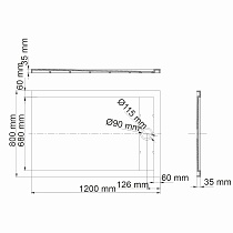 Поддон для душа WasserKRAFT Mindel 85T06 120x80, белый