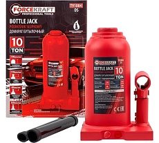 Гидравлический бутылочный домкрат Forcekraft 10т с предохранительным клапаном, минимальная высота: 190 мм, ход штока: 110 мм, ход винта: 60 мм FK-T91004(DS)(26578)