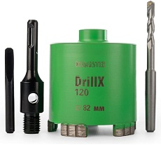 Сверло сегментное Diamaster DrillX-120 (М16/SDSplus) д.82/h- 70мм бетон/железобетон/кирпич dry Laser 000.630.0074
