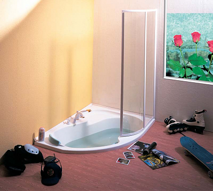 Шторка для ванны Ravak VSK2 Rosa белая/Transparent 140x150 L/R