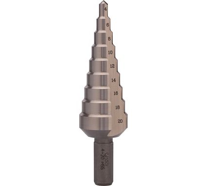 Ступенчатое сверло 4-20 мм, HSS, хв. 8 мм Bucovice Tools 641010