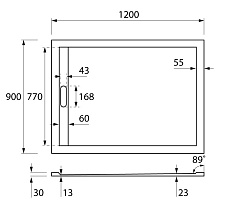 Поддон для душа Cezares TRAY-AS-AH-120/90-30-NERO 120x90 из мрамора, черный