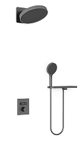 Душевой набор Vincea Inspire VSFW-3I21MT3RGM термостат, вороненая сталь