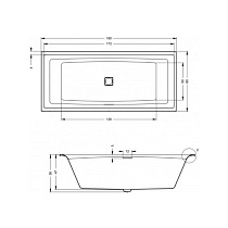 Акриловая ванна Riho Still Square 180x80 см B099001005