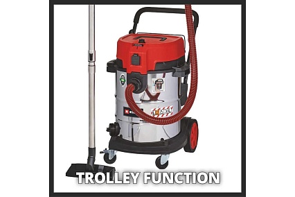Строительный пылесос Einhell te-vc 2350 sacl,1600 Вт, 230 мбар, 50 л, очистка фильтра, розетка 2342475