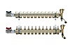 Коллекторная группа Tiemme 12 отводов 1" с расходомерами, латунь 3870018 / 3871G060512