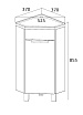Тумба с раковиной 1MarKa Penta 37 см угловая, белый