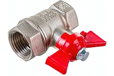 Шаровой для воды Valfex 1/2&quot; ВР/ВР бабочка, никелированная латунь 11Б27фт1М VF.217.NB1.012.Bir