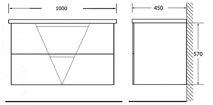 Тумба с раковиной BelBagno Vittoria 100 см Bianco Lucido (эмаль)