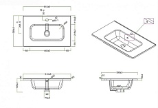 Тумба с раковиной BelBagno Etna 60x39x50 см Bianco Lucido