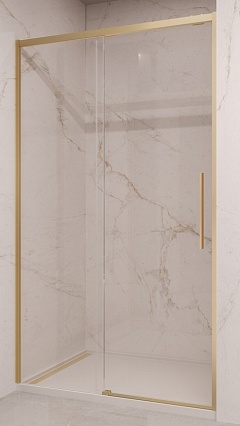 Душевая дверь Vincea Stella VDS-1ST140CLG 140x200 брашированное золото, прозрачная