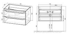 Тумба с раковиной Vincea Fine 80 см R.Wood