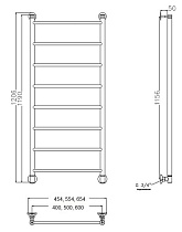 Полотенцесушитель водяной Aquanet Mauro 40x120 см