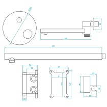 Душевой набор RGW Shower Panels SP-55B встраиваемый, черный