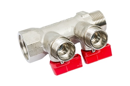 Коллектор с кранами (3/4"; 2 х 1/2") Valtec VTc.580.N.0502 78042
