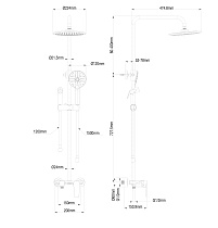 Душевая стойка Wonzon&Woghand WW-A30874-CR термостат, хром