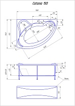 Акриловая ванна 1MarKa Catania 150x105 R