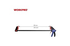 Быстрозажимная струбцина WORKPRO поворотная, 79x600мм WP232042