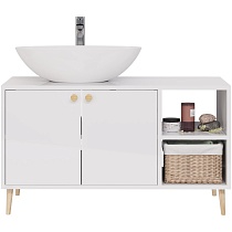 Мебель для ванной Dreja Luno 100 см со столешницей, белый глянец