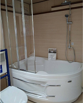 Акриловая ванна Ваннеса Ирма 160х105 с полотенцедержателем, г/м Баланс хром, L