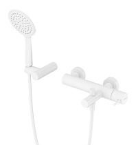 Смеситель для ванны Cezares LEAF-VD-L-BIO с душем, белый матовый