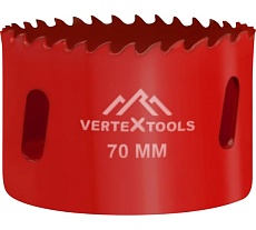 Коронка биметаллическая по металлу 70 мм Vertextools 2525-70