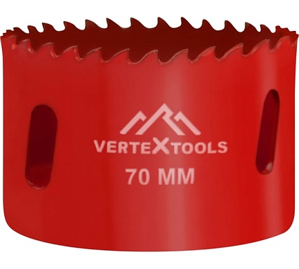 Коронка биметаллическая по металлу 70 мм Vertextools 2525-70