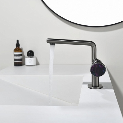 Смеситель для раковины Black&White Gravity GF-7207-GM оружейная сталь