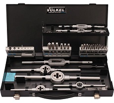 Набор метчиков и плашек VOLKEL M3-M12 HSS-G 37 предметов V49107