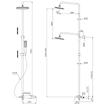 Душевая стойка Lemark Swan LM5462BG золото/черный