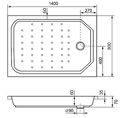 Поддон для душа RGW Style-PR 80x140