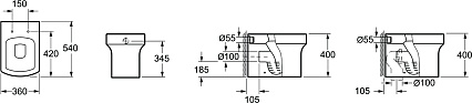 Приставной унитаз Grossman Status GR-PR3010 с сиденьем микролифт