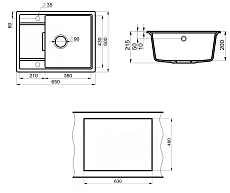 Кухонная мойка Point Стил PN3009W 65 см белый